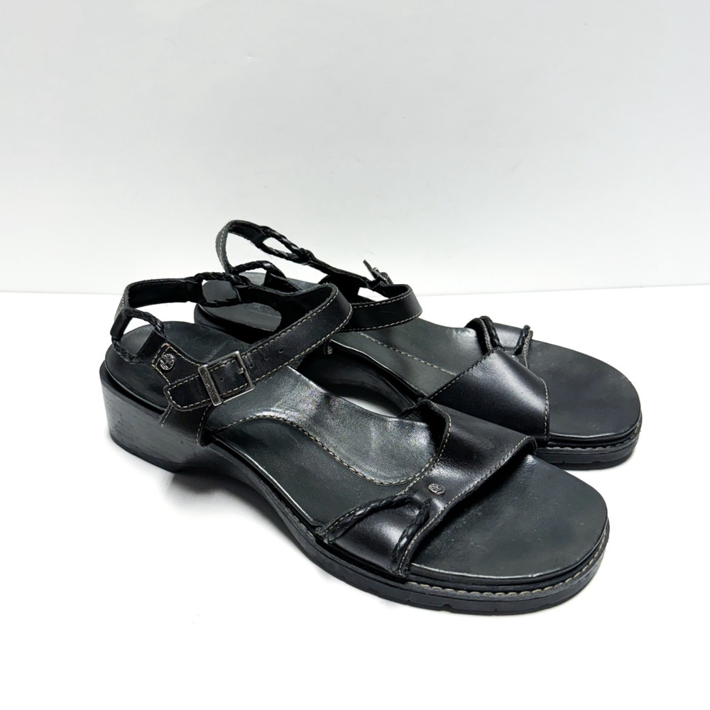 Timberland Chunky Block Black Leather Sandals